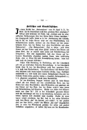 Kritisches und Grundsätzliches