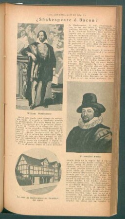 ¿Shakespeare ó Bacon? : Una leyenda que se disipa