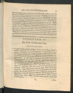 Exercitatio IV. De Fide Existentiae Dei