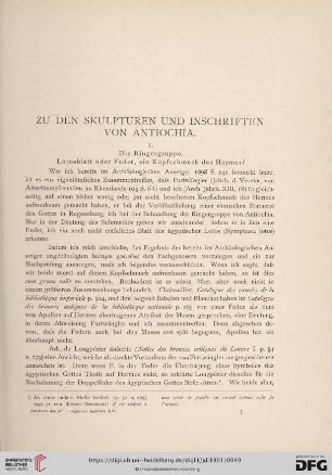 Zu den Skulpturen und Inschrifen von Antiochia