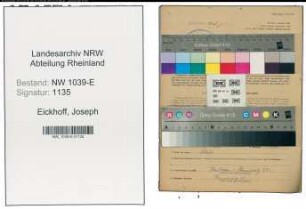 Entnazifizierung Joseph Eickhoff , geb. 06.06.1891 (Landwirt)