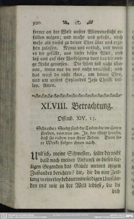 XLVIII. Betrachtung. Offenb. XIV, 13.