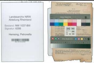 Entnazifizierung Petronella Hemsing , geb. 10.04.1922 ()