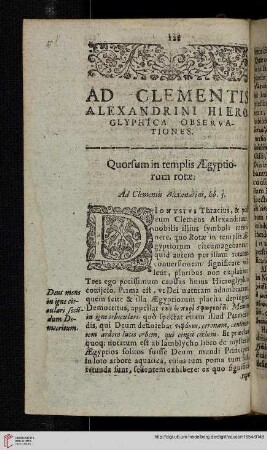 Ad Clementis Alexnadrini hieroglyphica observationes