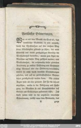 Vorläufige Erinnerungen.