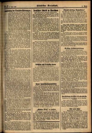 Zweite Ausgabe vom Montag, den 12. April 1937.