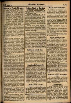 Zweite Ausgabe vom Montag, den 12. April 1937.