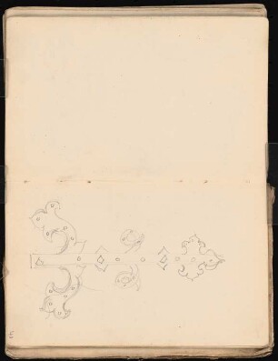 Skizzenbuch: Handskizzen von 1885: Beschläge