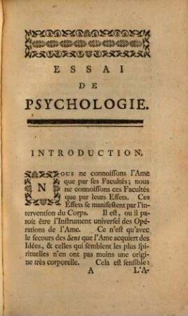 Essai de psychologie
