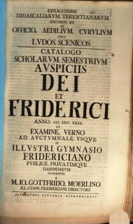Explicationis didascaliarum Terentii specimen ..., IV.