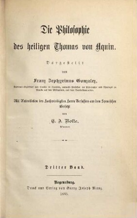 Die Philosophie des heiligen Thomas von Aquin, 3