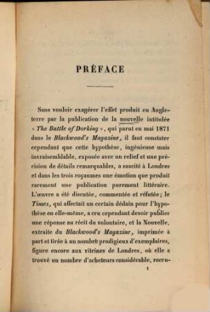 Bataille de Dorking : Invasion des Prussiens en Angleterre. Préf. par Charles Griarte