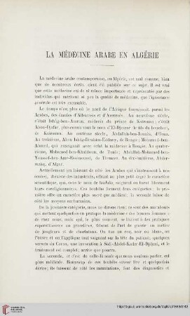6.1888 = Année 7: La médecine arabe en Algérie