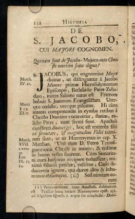 132-139, De S. Jacobo, Cui Majori Cognomen.