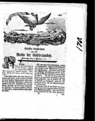 October, 1751. Zwey und vierzigstes Stück