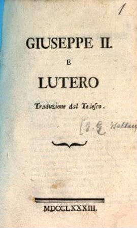 Giuseppe II. e Lutero