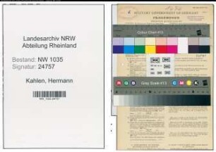 Entnazifizierung Hermann Kahlen , geb. 08.02.1878 (Versandleiter)