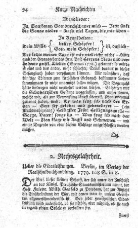 2. Rechtsgelahrheit.