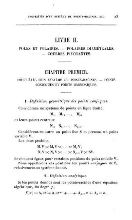Livre II. Poles Et Polaires. - Polaires Diamétrales. - Courbes Pivotantes.