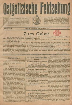 1.1917: Ostgalizische Feldzeitung