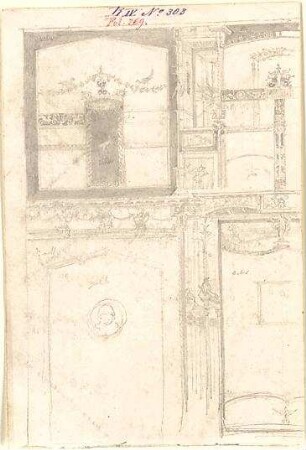 Walther, Conradin; u. a. Deutschland; Italien; Sammlung Conradin Walther: Band IV, Nr. 302 - 343 (fol. 269 - 313) - Dekoration (Detail)