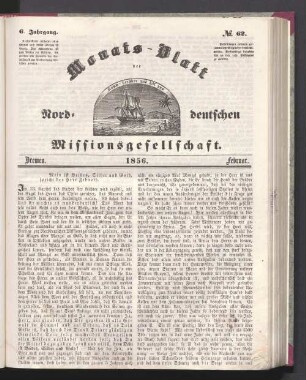 6. Jahrgang. N°. 62. Bremen. 1856. Februar