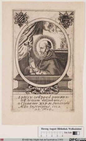 Bildnis Papst Pius V. (Antonio Michele Ghislieri) (reg. 7. 1. 1566 - 1. 5. 1572)