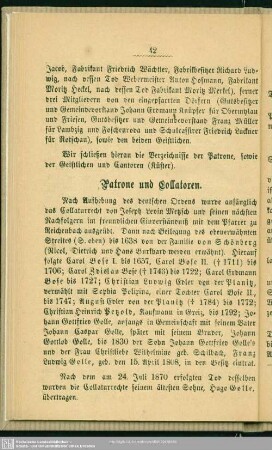 Patrone und Collatoren