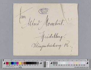 Brief an Alfred Mombert