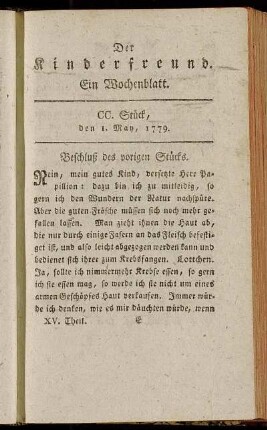 CC. Stück, den 1. May, 1779
