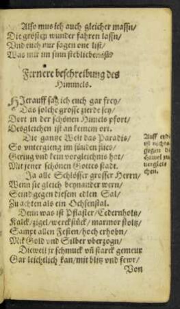 Fernere beschreibung des Himmels.