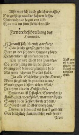 Fernere beschreibung des Himmels.