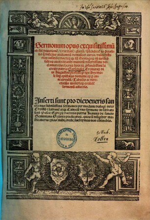 Sermonum opus exquisitissimum, [1]. ... type hyemali sup epistolas dominicar[um] ...