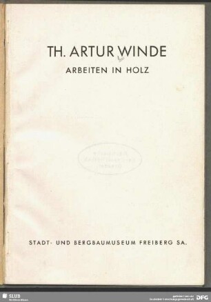 Th. Artur Winde, Arbeiten in Holz