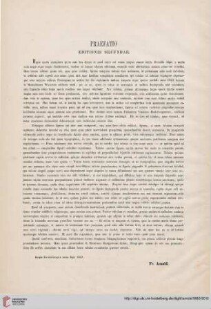 Praefatio (Editionis secundae)