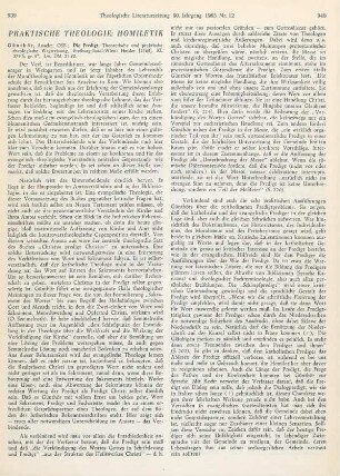 Praktische Theologie: Homiletik