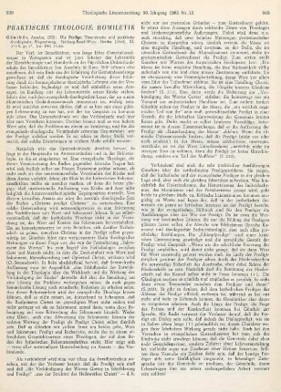 Praktische Theologie: Homiletik