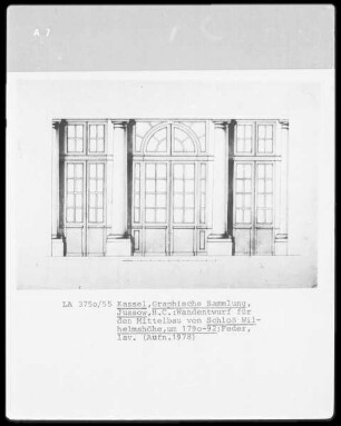 Kassel & Schloß Wilhelmshöhe & Mittelbau & Wand eines Saales