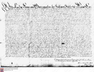 Kurfürst Anselm Franz v. Mainz belehnt Franz Georg Joseph Wambold im Namen seiner Brüder Anselm Casimir und Franz Philipp Caspar mit dem Hammerste...
