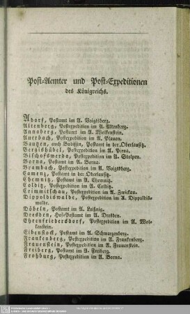 Post-Aemter und Post-Expeditionen des Königreichs