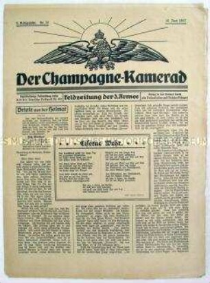 Kriegszeitung der 3. Armee von der Westfront "Der Champagne-Kamerad"