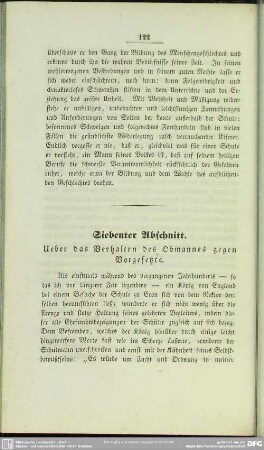 Siebenter Abschnitt. Ueber das Verhalten des Obmannes gegen Vorgesetzte