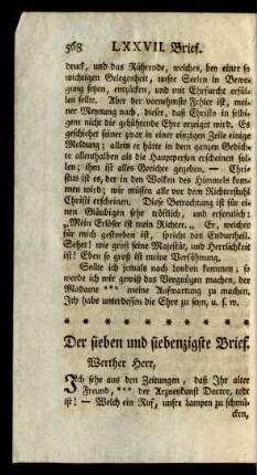 Der sieben und siebenzigste Brief