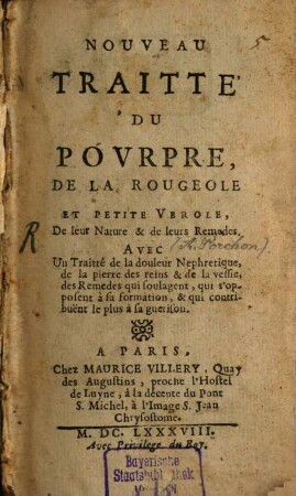 Traitté nouveau du Pourpre