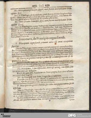 Axiomata, de Principio cognoscendi.