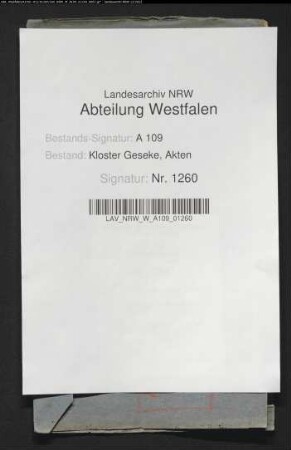 Auszahlung der Residenz- und Dispensationsgelder der [verstorbenen] Stiftsdame v. Plettenberg an die Stiftsdame Sophie v. Droste-Padberg.