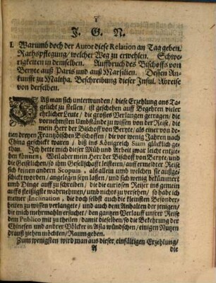 Wahrhaffte und eigendliche Erzehlung von der Reise des Bischofs von Beryte ... nach China
