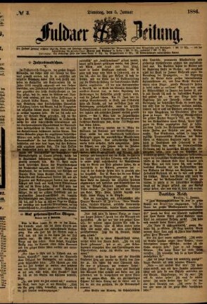 Ausgabe vom Dienstag, den 05. Januar 1886.