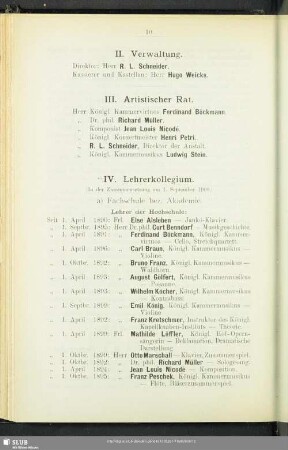 III. Artistischer Rat