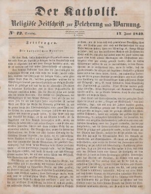 285-286 Zeitfragen : VIII. Die katholischen Vereine